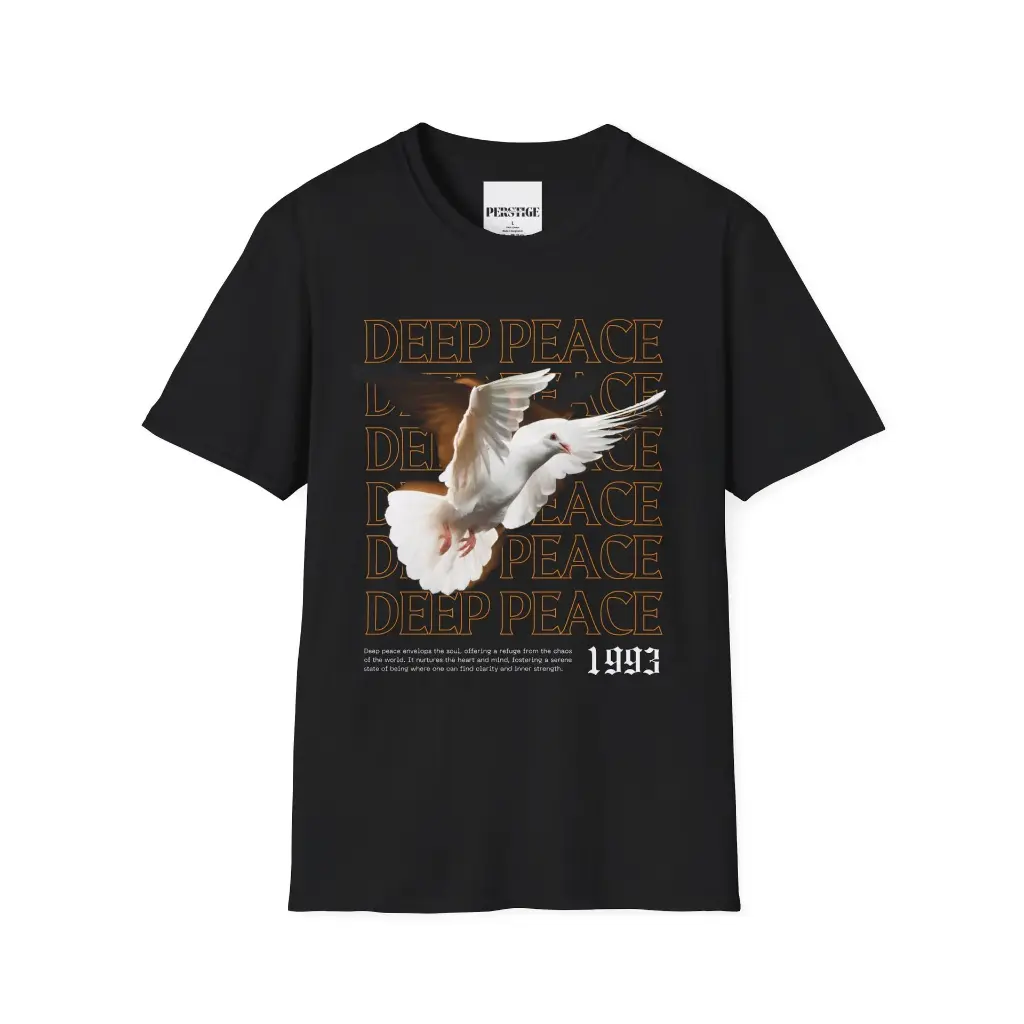 PEACE THEMED DOWN SHOULDER SHIRT