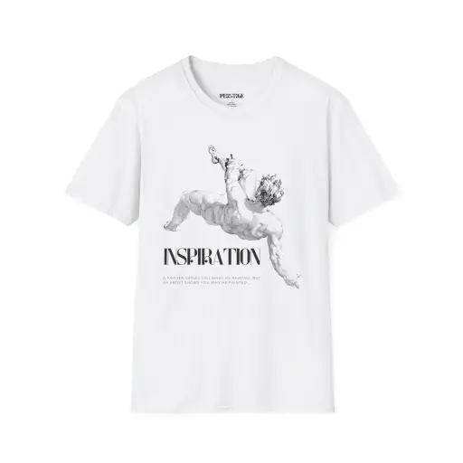INSPIRATION WHITE DOWN SHOULDER SHIRT